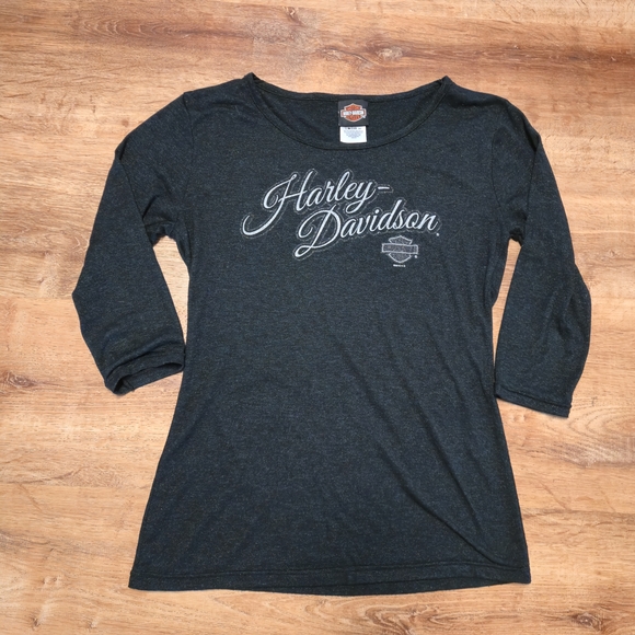 Harley-Davidson Tops - Harley-Davidson Charcoal 3/4 Sleeve Tee Medium 2015